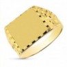 18K SELLO ORO AMARILLO CABALLERO TALLADO 14X15 MM