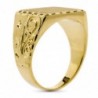 18K SELLO ORO AMARILLO CABALLERO TALLADO 14X15 MM