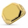 18K SELLO ORO AMARILLO CABALLERO MATE Y BRILLO ZONA GRABADO 14X15 MM