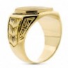 18K SELLO ORO AMARILLO CABALLERO MATE Y BRILLO ZONA GRABADO 14X15 MM