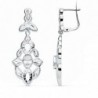 18K PENDIENTES ORO BLANCO CUBANAS. 38 X 14 MM.