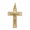 18K CRUZ CON CRISTO TALLADA. 35 X 22 MM.