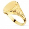 18K SELLO ORO AMARILO CON TALLADOS LATERALES. CABEZA OVAL MATIZADA: 14 X 11 MM