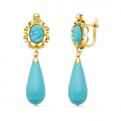 18K PENDIENTES TURQUESA...