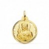18K MEDALLA CORAZON DE JESÚS HÉLICE CALADA 24 MM