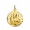 18K MEDALLA CORAZON DE JESÚS HÉLICE CALADA 26 MM