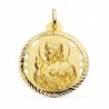 18K MEDALLA CORAZON DE JESUS CALADO CERCO HELICE TALLADO 30 MM