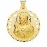 18K MEDALLA CORAZON DE JESUS CALADO Y TALLADO 42 MM