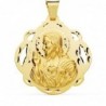 18K MEDALLA SAGRADO CORAZON JESÚS PANDERETA CALADA 42 MM