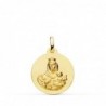 18K MEDALLA VIRGEN DEL CARMEN LISA 16 MM