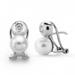 18K PENDIENTES ORO BLANCO...