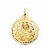 18K MEDALLA VIRGEN DEL CARMEN CALADA HÉLICE 26 MM