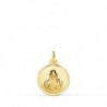 18K ESCAPULARIO BISEL VIRGEN DEL CARMEN CORAZON DE JESUS 12 MM