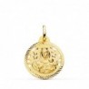 18K ESCAPULARIO HELICE CALADO VIRGEN CARMEN Y CORAZON DE JESUS 20 MM