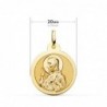 18K ESCAPULARIO BRILLO VIRGEN DEL CARMEN Y CORAZON DE JESÚS 20 MM.
