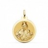 18K ESCAPULARIO BRILLO VIRGEN DEL CARMEN CORAZON JESUS 24 MM.
