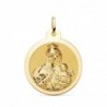 18K ESCAPULARIO BRILLO VIRGEN DEL CARMEN Y CORAZON DE JESÚS 26 MM.