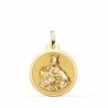 18K ESCAPULARIO VIRGEN DEL CARMEN Y CORAZON DE JESUS EN BRILLO 20 MM