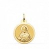 18K ESCAPULARIO VIRGEN DEL CARMEN Y CORAZON DE JESUS EN BRILLO 20 MM