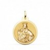 18K ESCAPULARIO VIRGEN DEL CARMEN Y CORAZON DE JESUS EN BRILLO 24 MM