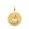 18K ESCAPULARIO VIRGEN DEL CARMEN Y CORAZON DE JESUS EN BRILLO 24 MM