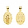 18K MEDALLA VIRGEN DE LA MILAGROSA OVAL MATIZADA 20 X 15 MM