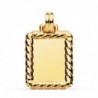 18K CHAPA ORO AMARILLO EN BRILLO CON BORDE. 28 X 23 MM.