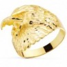 18K SELLO MACIZO ORO AMARILLO AGUILA CALVA AMERICANA TALLADA. ANCHO 19 MM