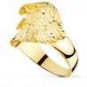 18K SELLO MACIZO ORO AMARILLO AGUILA CALVA AMERICANA TALLADA. ANCHO 19 MM
