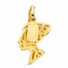 18K COLGANTE ORO BICOLOR NEFERTITI PERFIL EN BRILLO. 30 X 26 MM