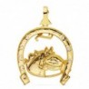 18K COLGANTE HERRADURA CIRCONITAS CON CABALLO 42 X 39 MM