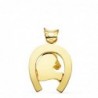 18K COLGANTE ORO AMARILLO HERRADURA CON CABALLO. 40 X 34 MM