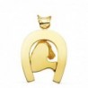 18K COLGANTE ORO AMARILLO HERRADURA CON CABALLO. 48 X 40 MM