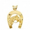 18K COLGANTE ORO AMARILLO HERRADURA CON CABALLO 48 X 40 MM