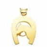18K COLGANTE ORO AMARILLO HERRADURA CON CABALLO 48 X 40 MM