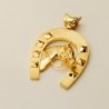 18K COLGANTE ORO AMARILLO HERRADURA CON CABALLO 48 X 40 MM