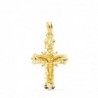 18K CRUZ ORO AMARILLO FILIGRANA CON CRISTO TALLADA. 28 X 18 MM