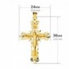 18K CRUZ ORO AMARILLO FILIGRANA CON CRISTO TALLADA. 36 X 24 MM