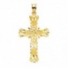 18K CRUZ ORO AMARILLO FILIGRANA BORDES TALLADOS. 44 X 28 MM