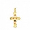 18K CRUZ ORO AMARILLO VIDRIERA CATEDRAL BORDES TALLADOS. 30 X 20 MM