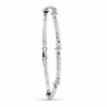 18K PULSERA ORO BLANCO MATE Y BRILLO BARRAS Y ESTRELLAS 19 CM.