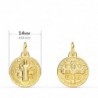 18K MEDALLA ESCAPULARIO SAN BENITO MONJE 14 MM