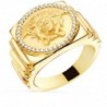 18K SELLO ORO AMARILLO MEDUSA CON CIRCONITAS. LATERAL ESCALONADO. ANCHO: 19 MM