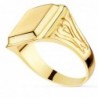 18K SELLO ORO AMARILO CON TALLADOS LATERALES. CABEZA RECTANGULAR: 11 X 10 MM