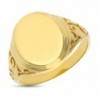 18K SELLO CABALLERO CADETE MACIZO OVAL 16 MM X 14 M CANTO PULIDO BISEL