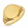 18K SELLO CABALLERO CADETE MACIZO REDONDO 14 MM X 14 MM CANTO PULIDO BISEL
