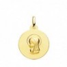 18K MEDALLA VIRGEN NIÑA 16 MM  TALLADA