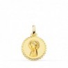 18K MEDALLA ORO AMARILLO VIRGEN NIÑA TALLA CRUZADA. 16 MM