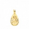 18K MEDALLA GOTA ANGELITO BURLON CON RELOJ TALLADA. 19 X 11 MM