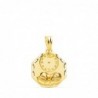 18K MEDALLA OCTOGONAL NIÑO DE LA HORA CON RELOJ TALLADA. 15 X 15 MM